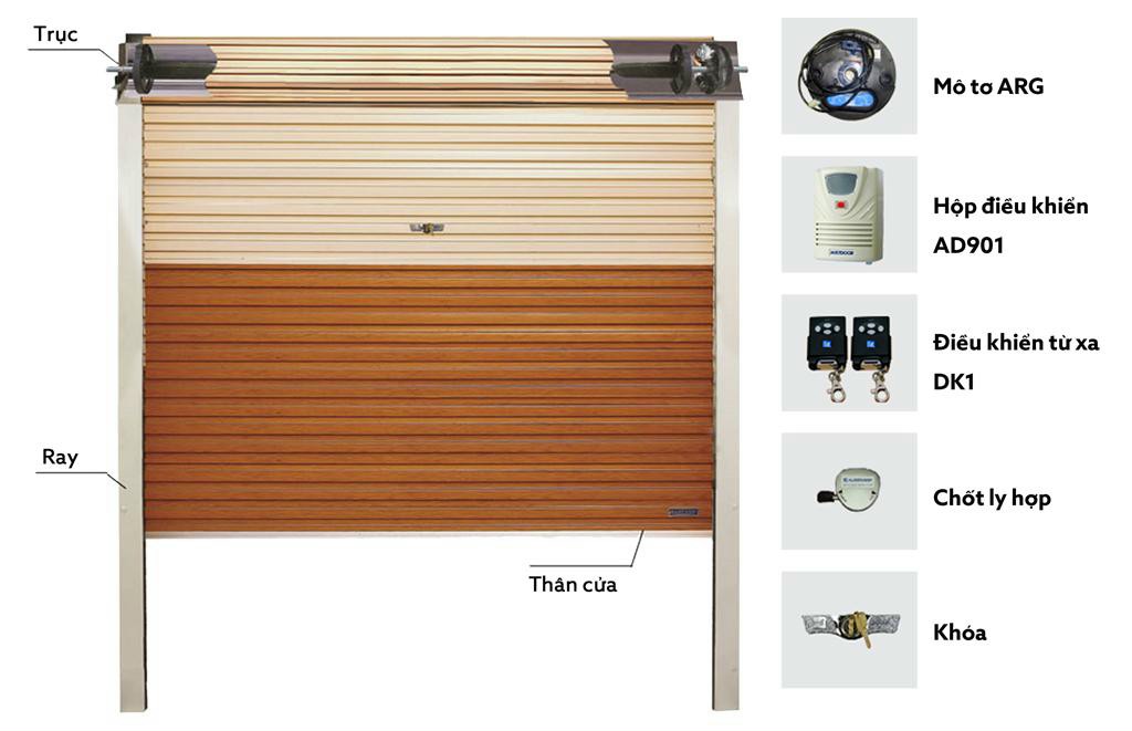 Mẫu cửa cuốn tấm liền Austdoor