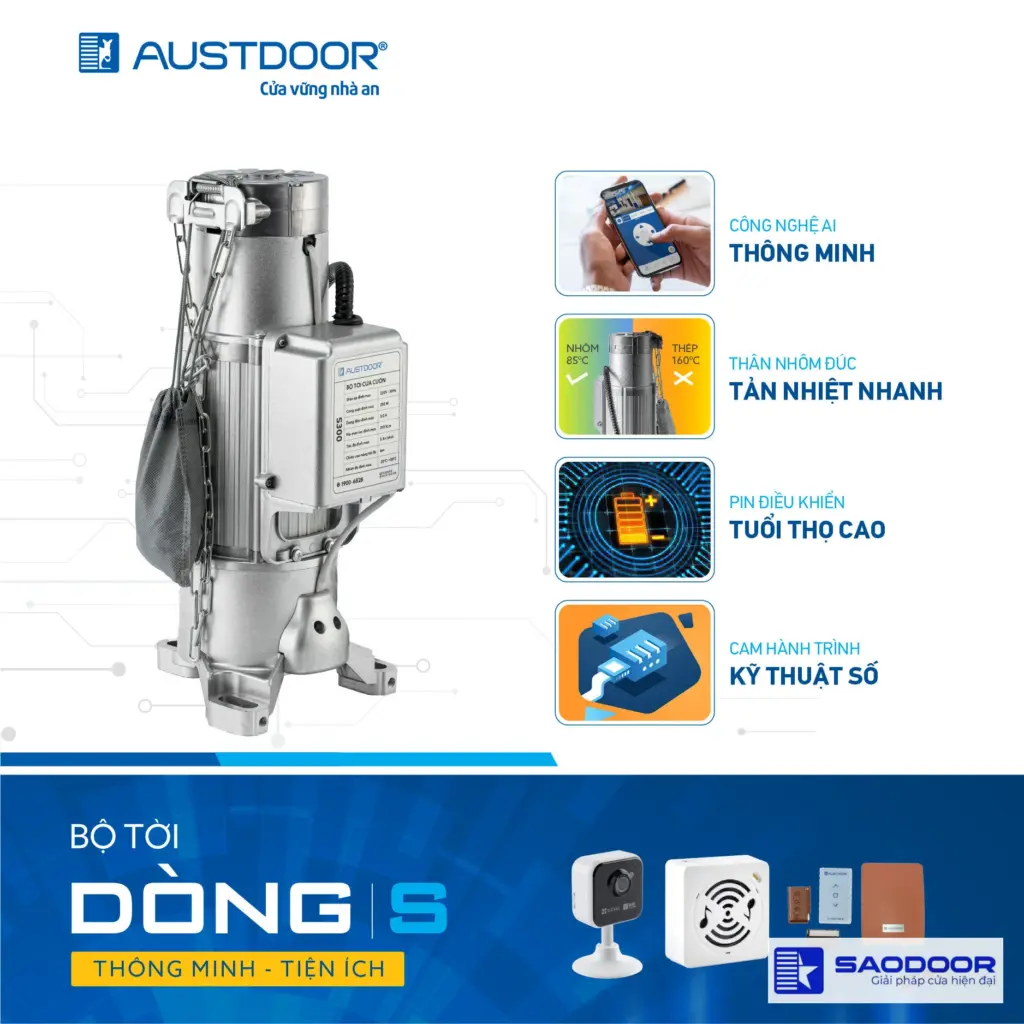Motor cửa cuốn Austdoor Dĩ An Bình Dương 02