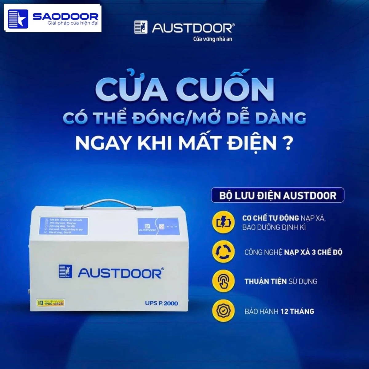 Bình lưu điện cửa cuốn phường Linh Xuân TP.HCM chọn đúng loại bền an toàn