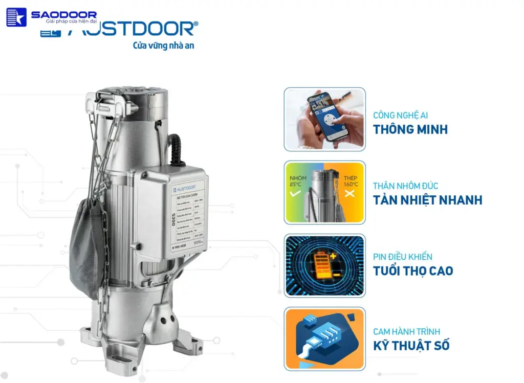 Motor cửa cuốn phường Sài Gòn TP.HCM chính hãng bền êm an toàn tối ưu chi phí