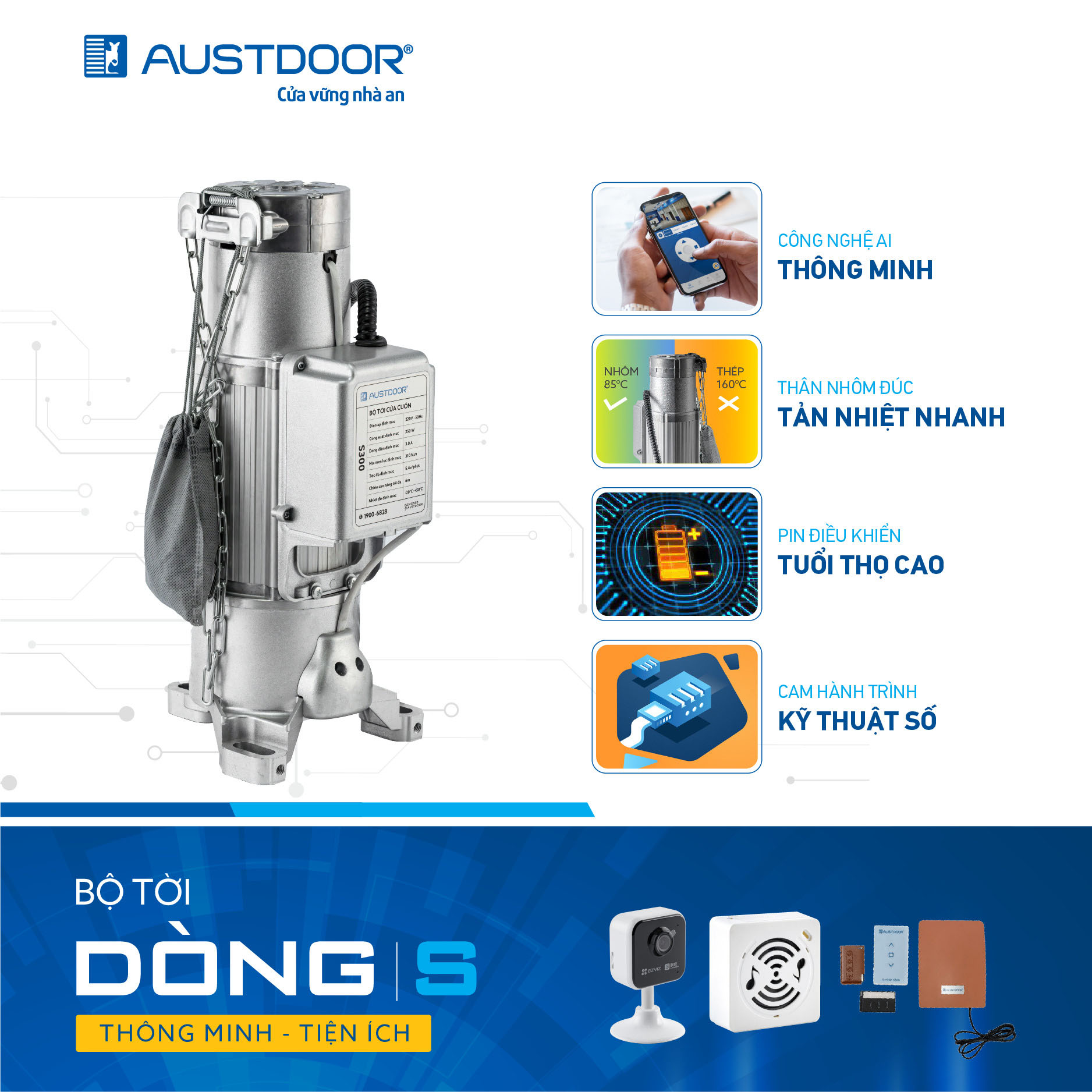Motor cửa cuốn phường Tăng Nhơn Phú TP.HCM chính hãng bền êm an toàn